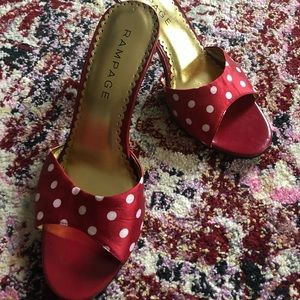 Satin Polkadot Heels